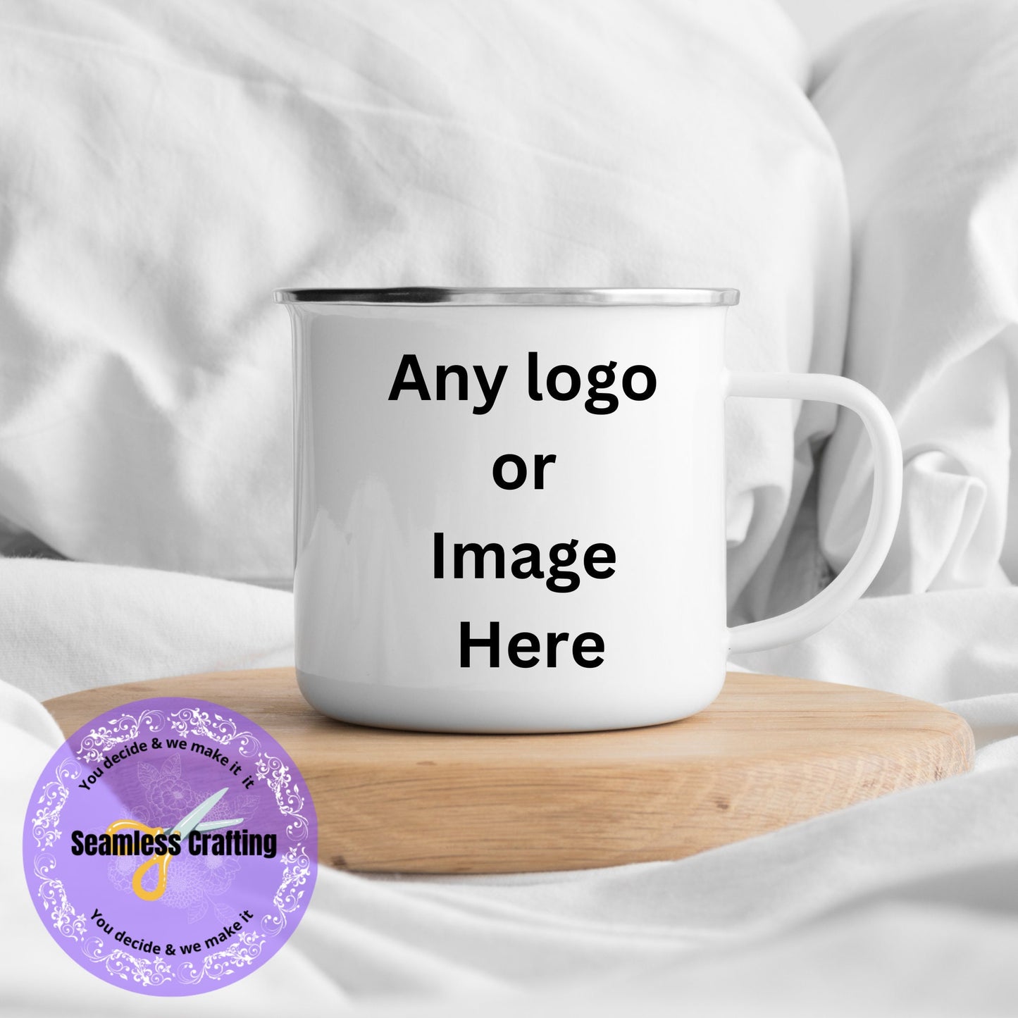 Personalised Enamel Mug with any logo or image Anti- Shatter kids mugs Photo Mug Business logo bespoke enamel Mug Brand Business logo Mug
