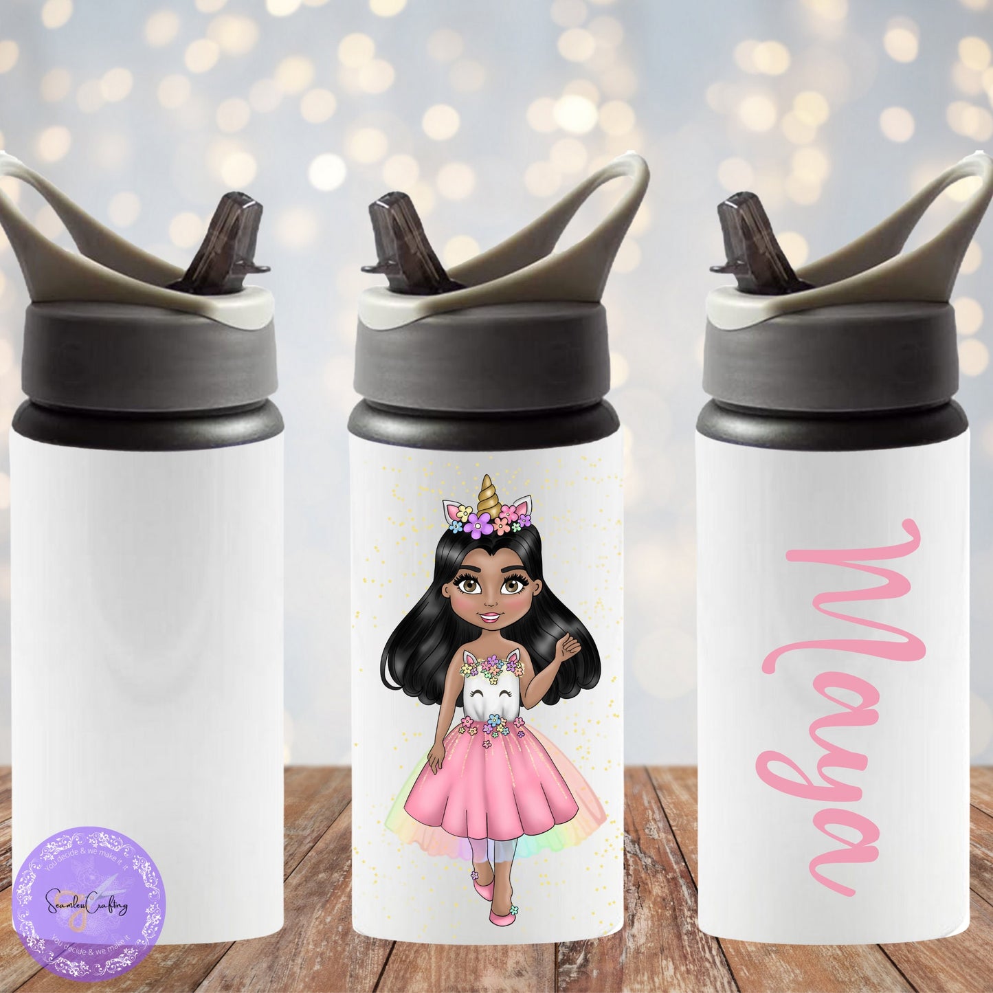Personalised unicorn water bottle, Kids waterbottle, Nursery drinks bottle , Aluminium BPA Free bottle, Gift for birthday, Unicorn fan
