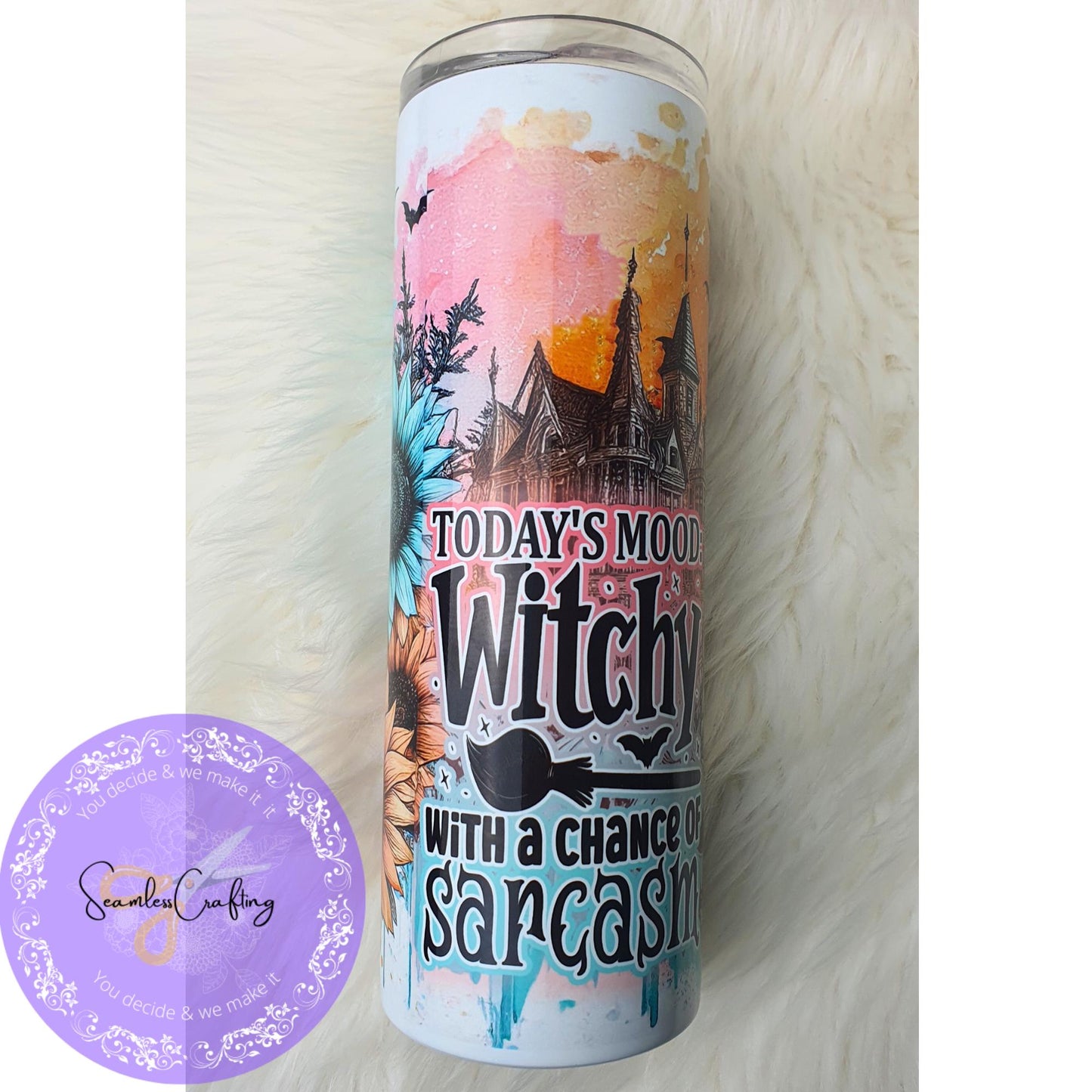 Personalised Moody witch, Funny Halloween witch, BPA Free tumbler, witchy flower, Witch sarcasm, custom-made cup thermal, Witch Lover