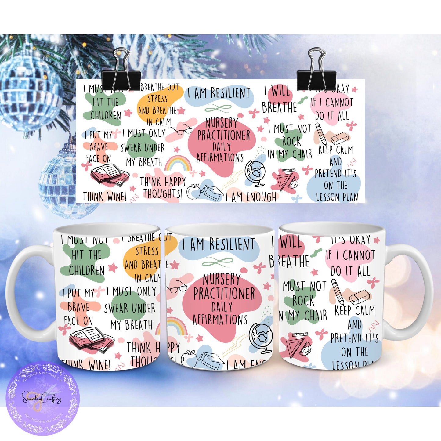 Personalised Funny Teacher Gift Mug, Novelty Humour Mug, Thank You Gift From Students, Daily Affirmation For Teachers, Gift From Coworker
