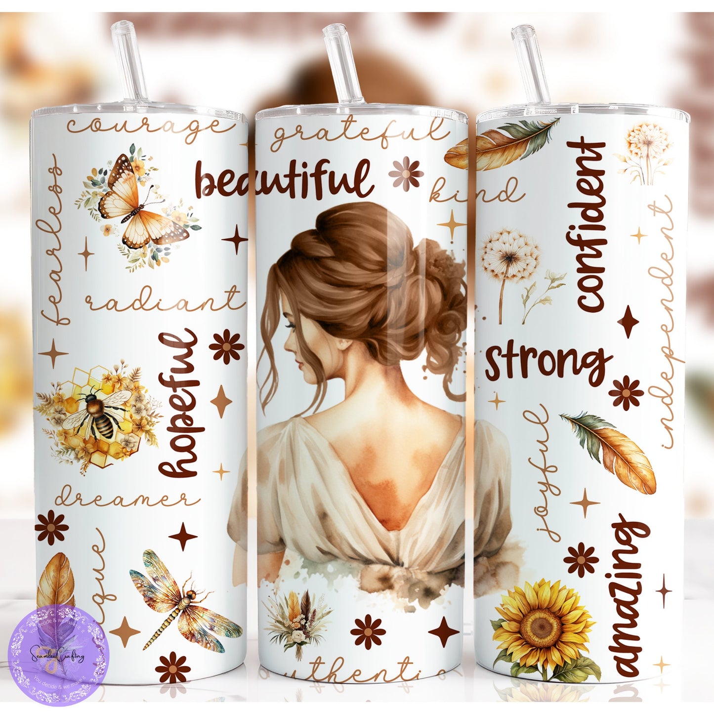 Inspirational Tumbler cup, Self-care, Gratitude, self-love, Different hair colours, Daily motivation, wellbeing tumbler, Mental Health