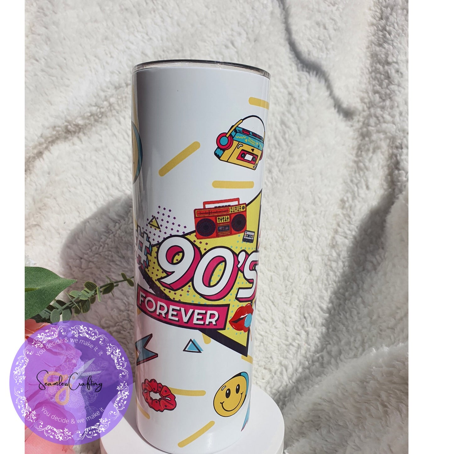 Personalised 90s & 80s throwback thermal tumbler, 20 oz 80s, 90s retro style, Hot or Cold drinks cup, 80s, 90s babies unique gifts