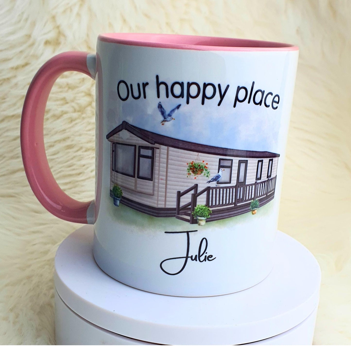 Personalised Static Caravan Ceramic mug gift, Custom any text & names,Campervan holiday gift, Static owners presents,New home coffee,tea cup