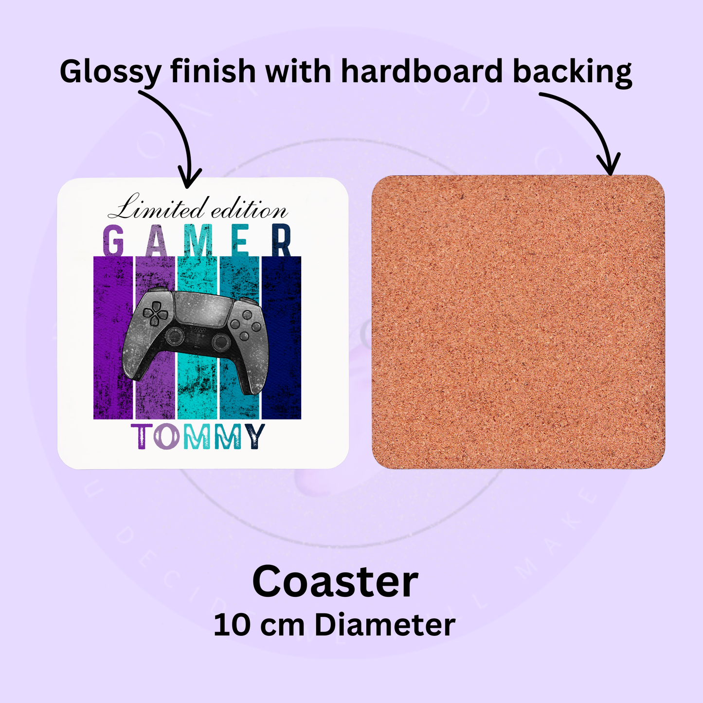 Personalised Gamer Mug & Coaster Set – Custom Name Gaming Gift | 11oz Ceramic Mug with Choice of Handle Colour