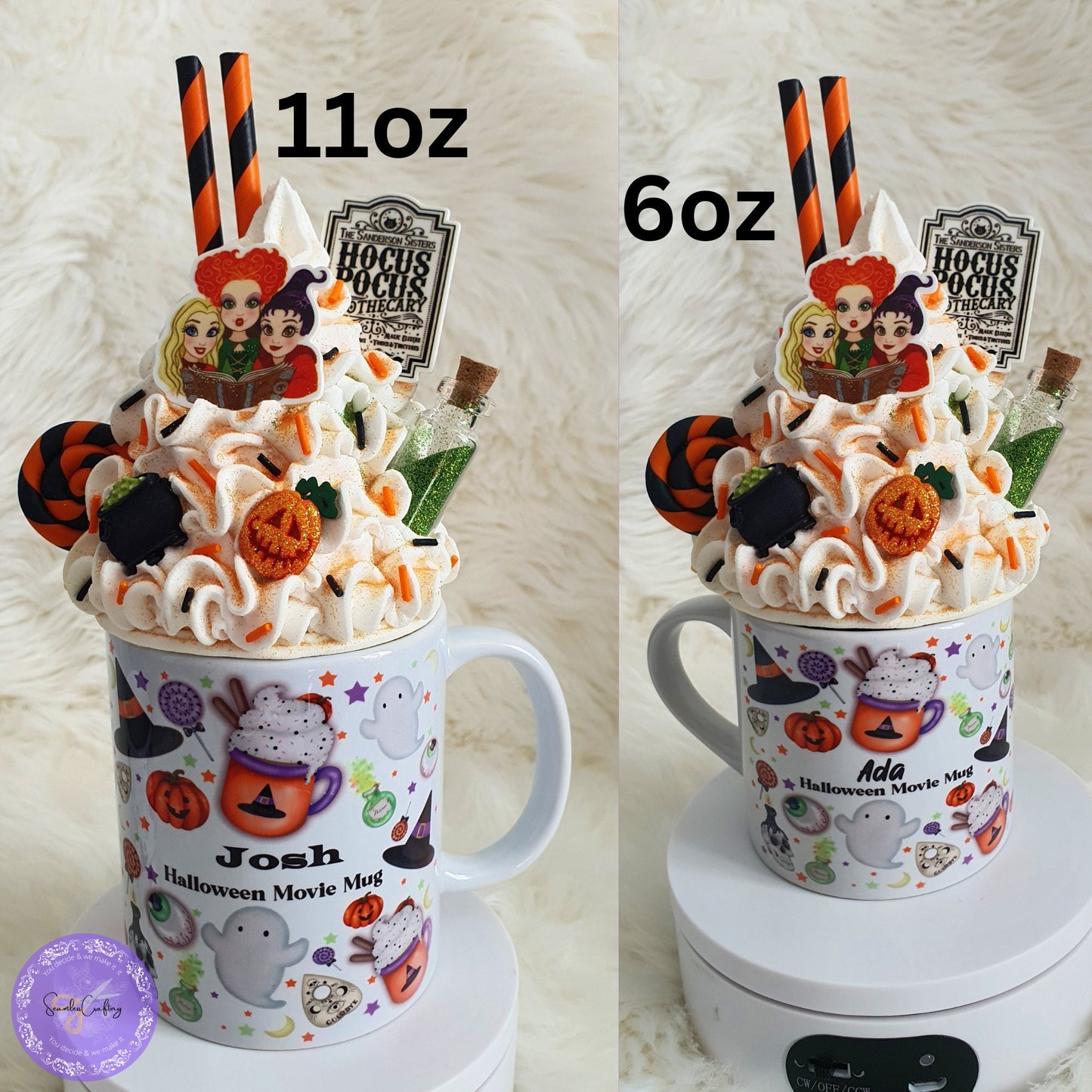 Personalised Halloween movie night mugs, Family movie night cups, Kids Halloween mugs, Family matching mugs, Kids 6oz ceramic mug