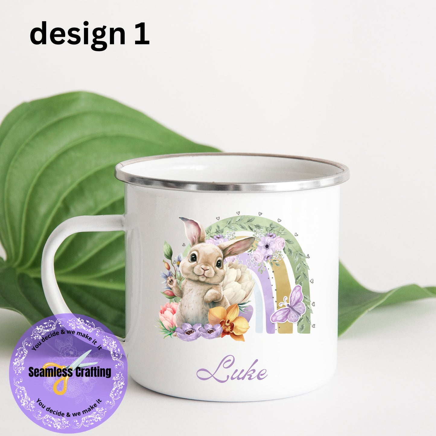 Personalised Easter Enamel Mug, Easter Cup, Kids Easter Bunny, Easter Rabbit, Unbreakable Easter Mug ,Gift for Easter, Treat