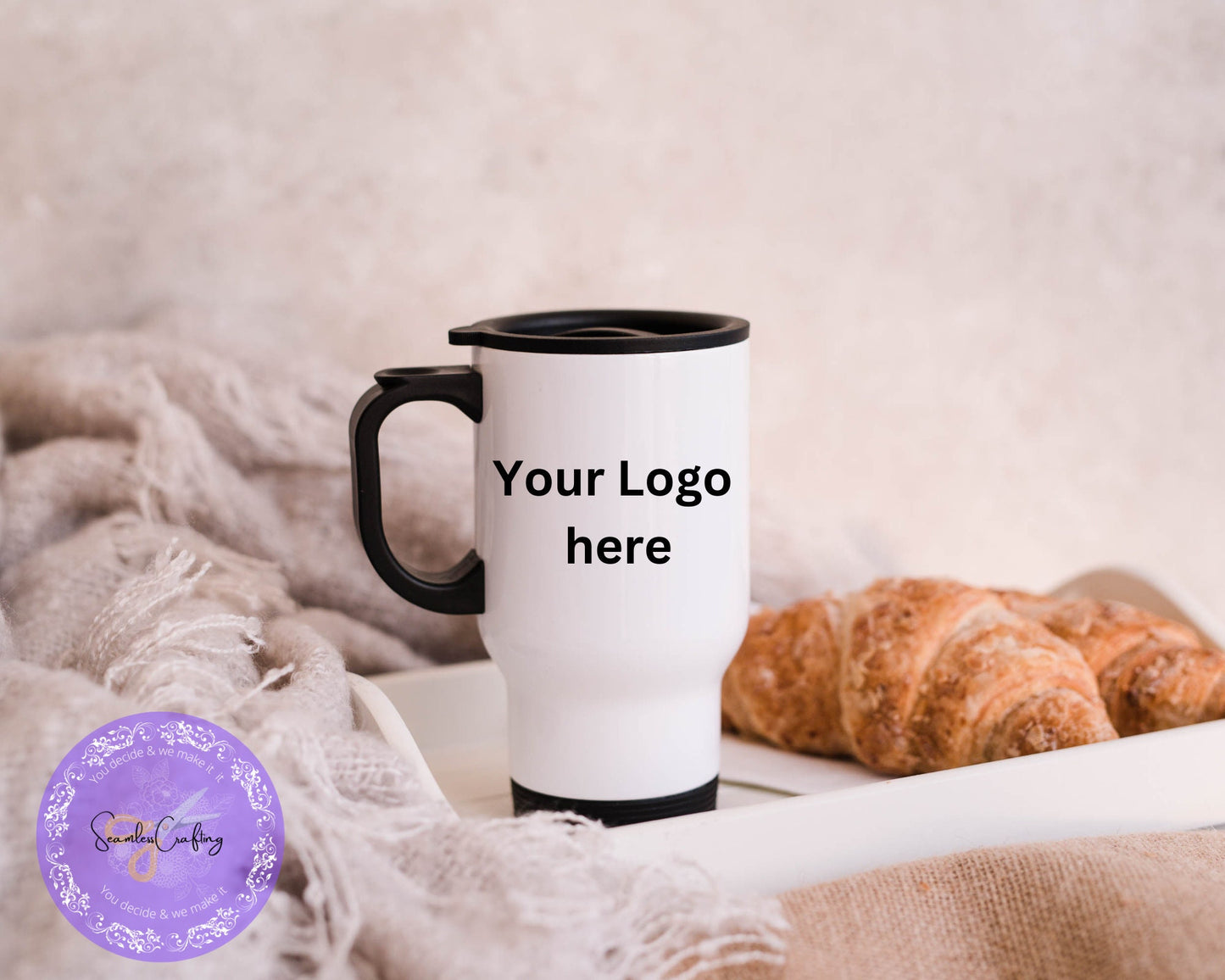 Personalised travel mug with any image, name , text logo, customised travel mug, mother's , father's Bridesmaid gift