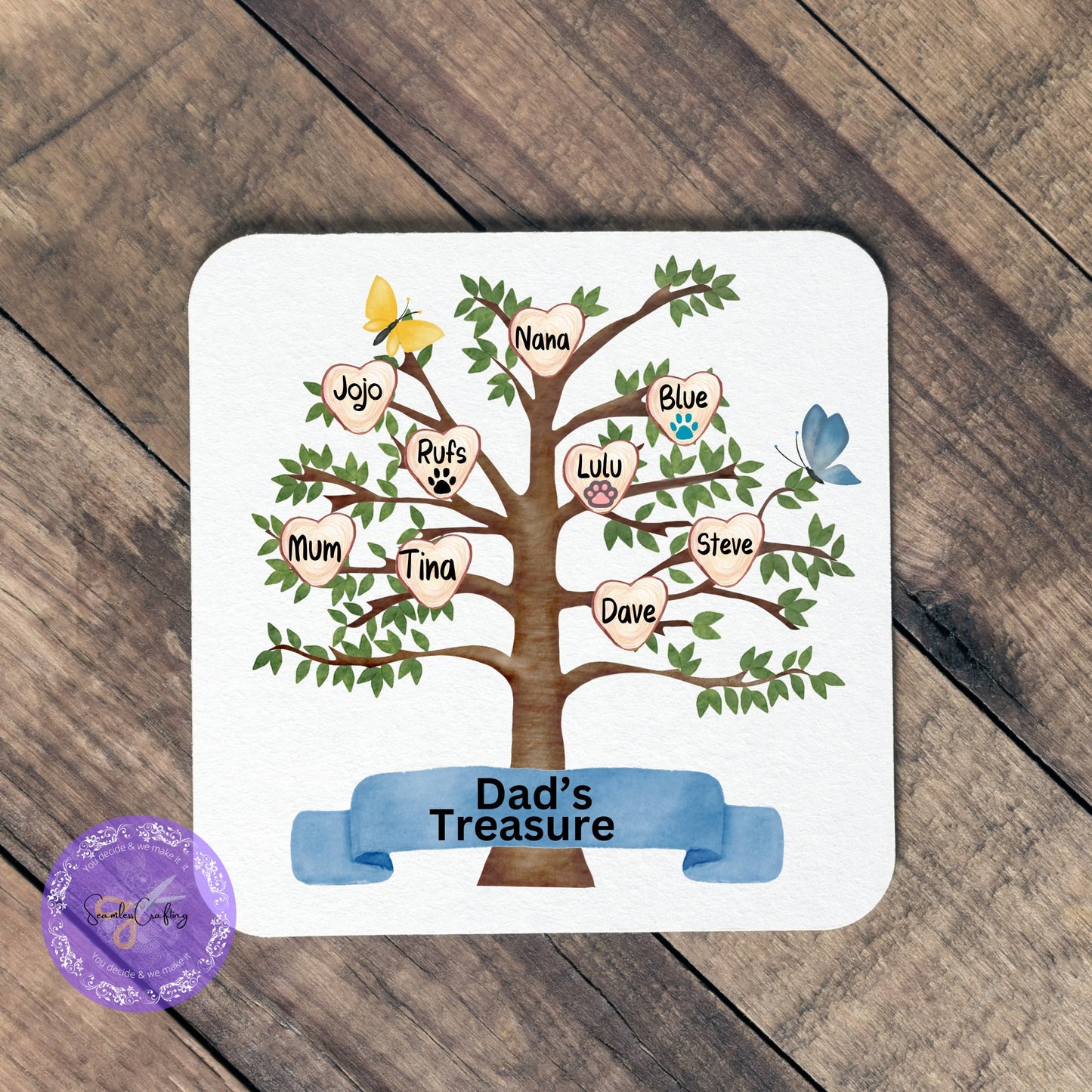 Personalised family tree mug, custom family names, Family treasure, Add any name upto 12, ceramic cup gift for family, kin family tree