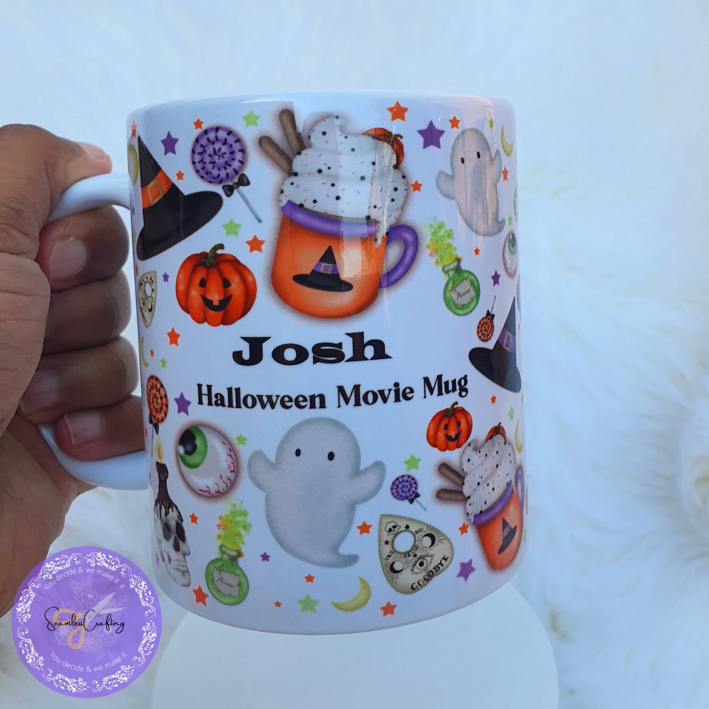 Personalised Halloween movie night mugs, Family movie night cups, Kids Halloween mugs, Family matching mugs, Kids 6oz ceramic mug