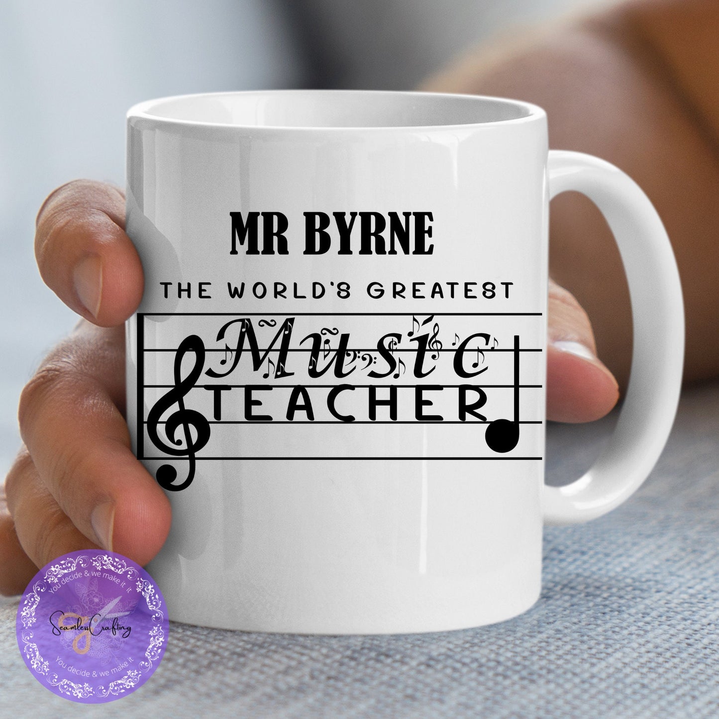 Personalised Music Teacher Gif Mug, Music Note Mug, Teacher appreciation gift mug, Musician Gift Cup, Music Lover, Gift For Music Teacher