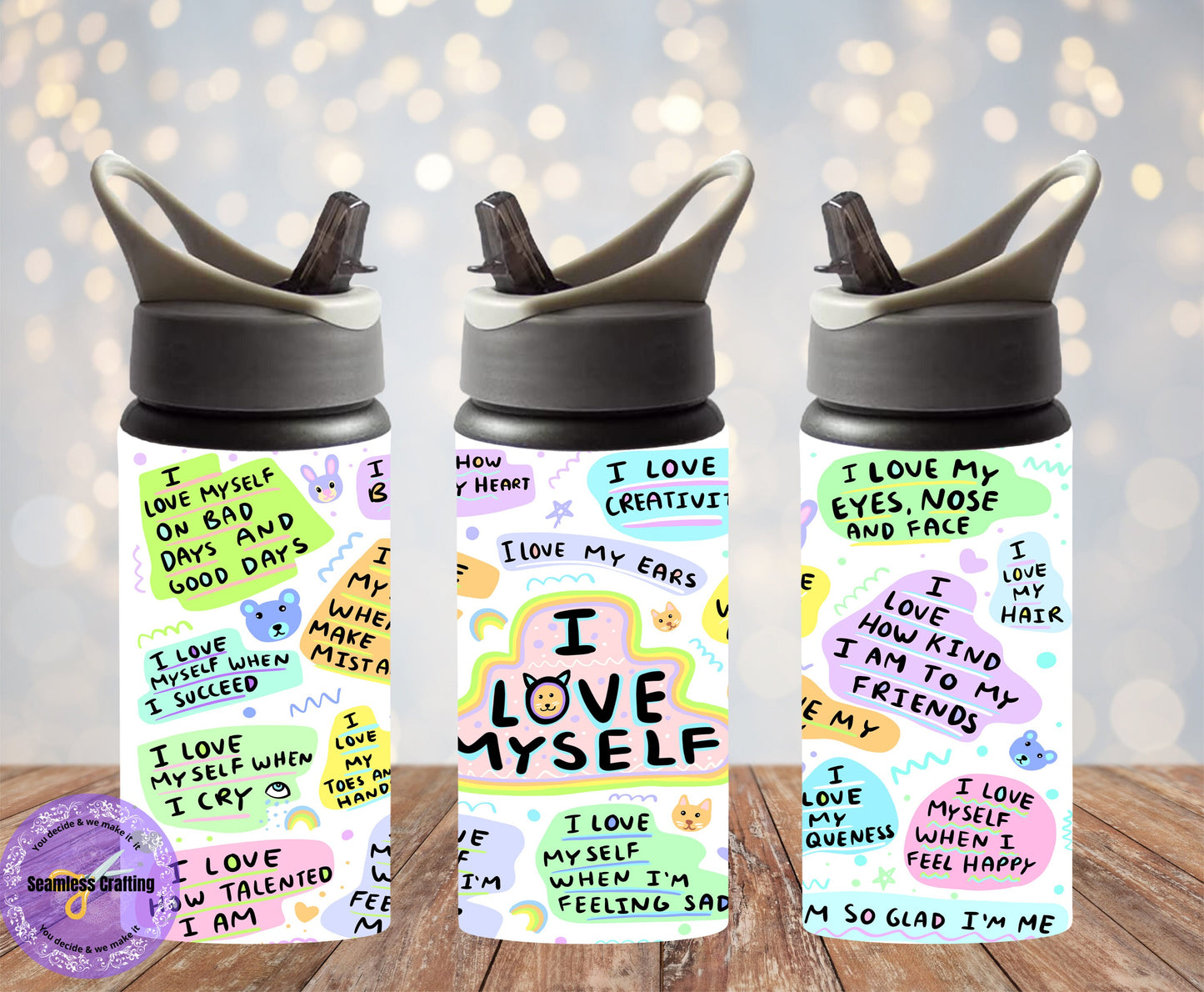 Personalised Kids Daily Affirmation Bottle, Tumbler, Kids Daily Affirmation , Hydration Kids Bottle, Boost Self-Esteem and Confidence , PE