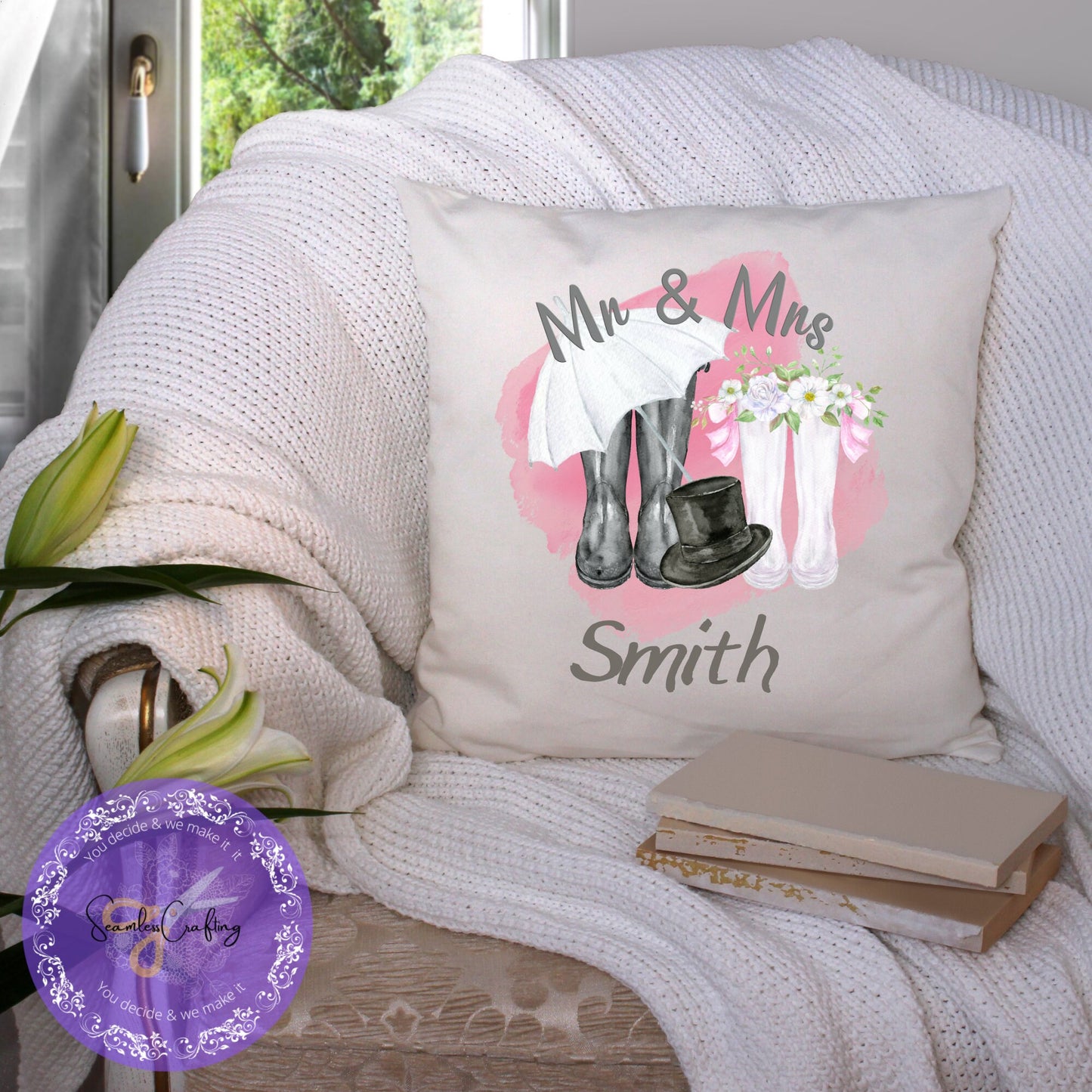 Personalised Wedding Gift Pillow, Mr & Mrs Wedding Gift, Wedding Pillow Cover, Wedding Anniversary Gift, Couple Wedding Gift, Newlywed Gift