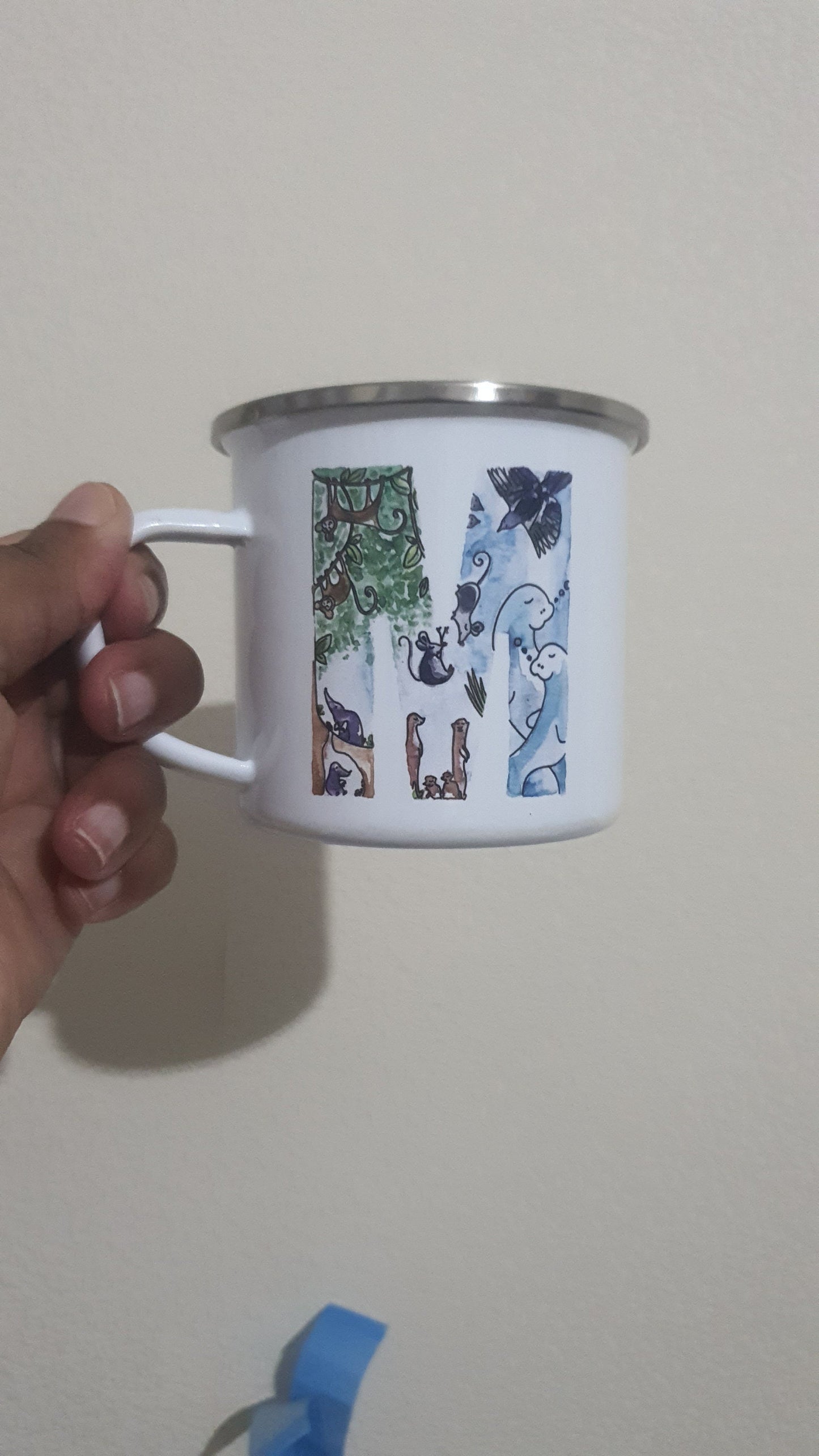 Personalised Enamel Mug with any logo or image Anti- Shatter kids mugs Photo Mug Business logo bespoke enamel Mug Brand Business logo Mug