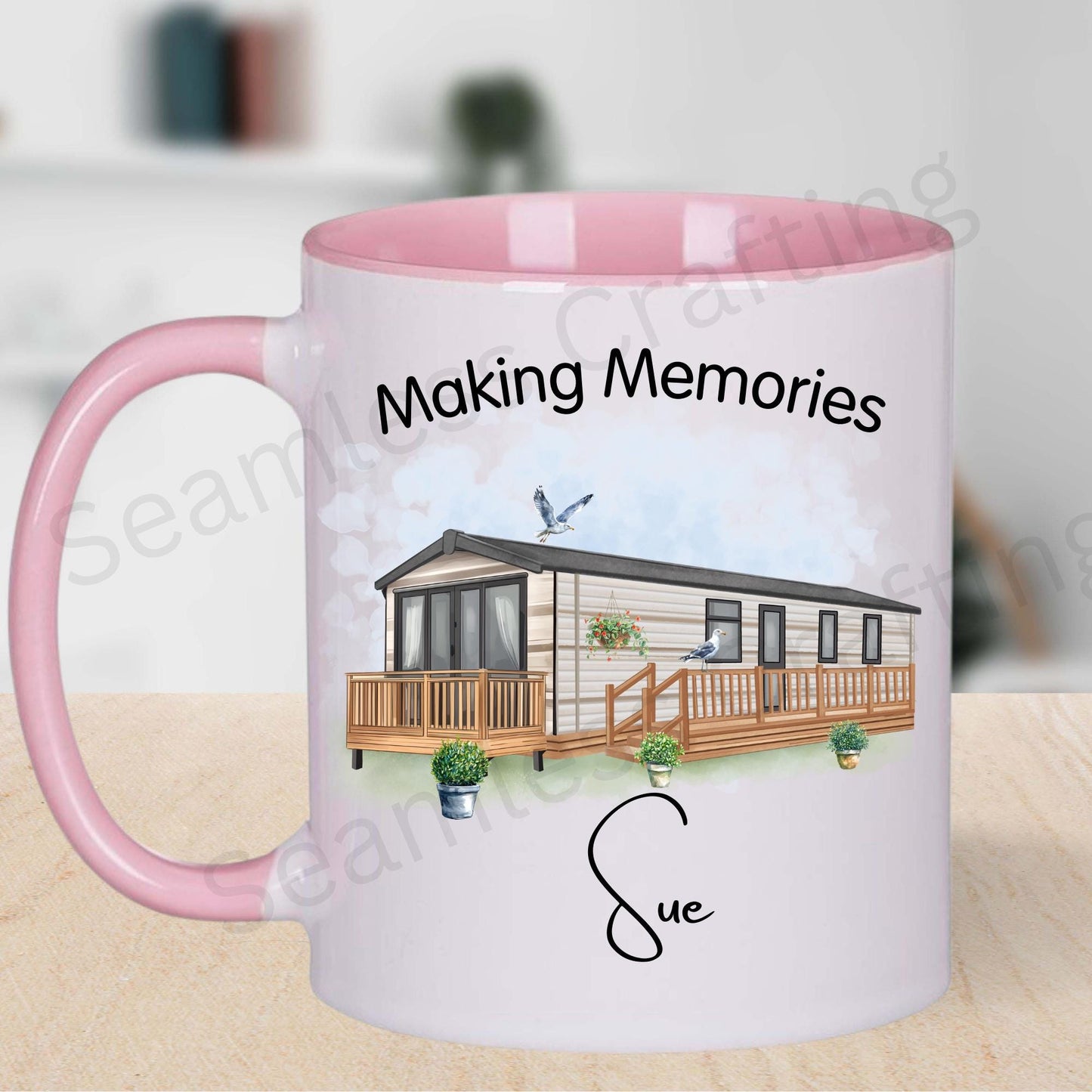 Personalised Static Caravan gift, Custom any text & names, Campervan holiday gift, Static owners ornament, cushion presents, New home gift