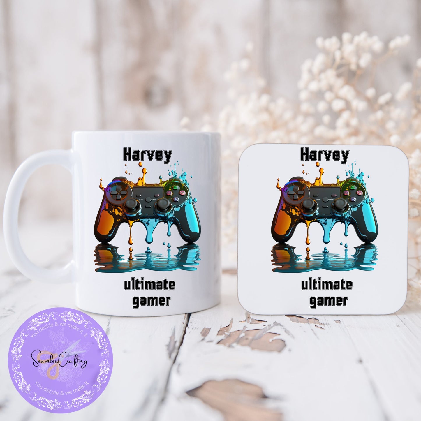Personalised Ultimate Gamer Mug, Gift For Him, Video Game Controller, Boy Gamer, Gamer Mug Set, Gift For Son, Gift For Boy, Gaming Gift