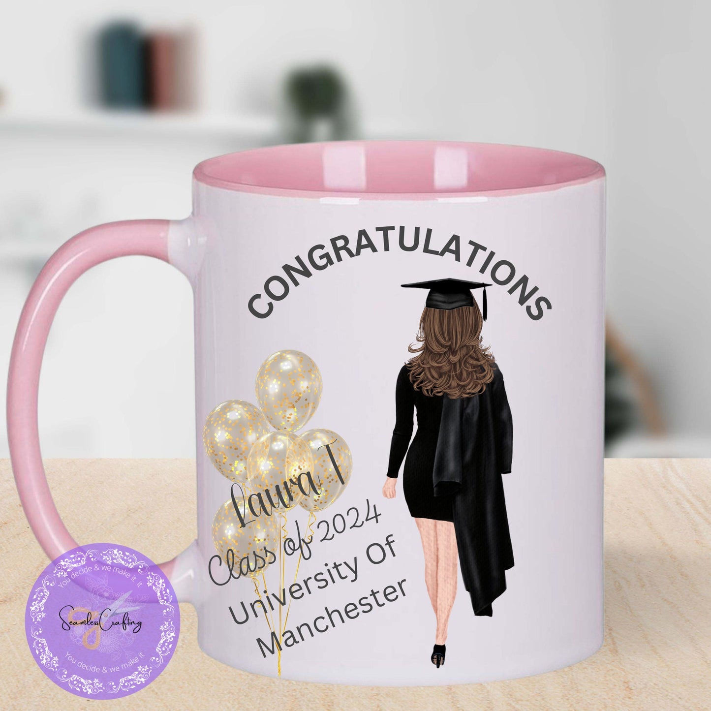 Personalised Graduation 2024 Mug, Graduation Gift For University, Gift For Her, Custom Skin Colour Mug, Graduation Gift Mug, Keepsake
