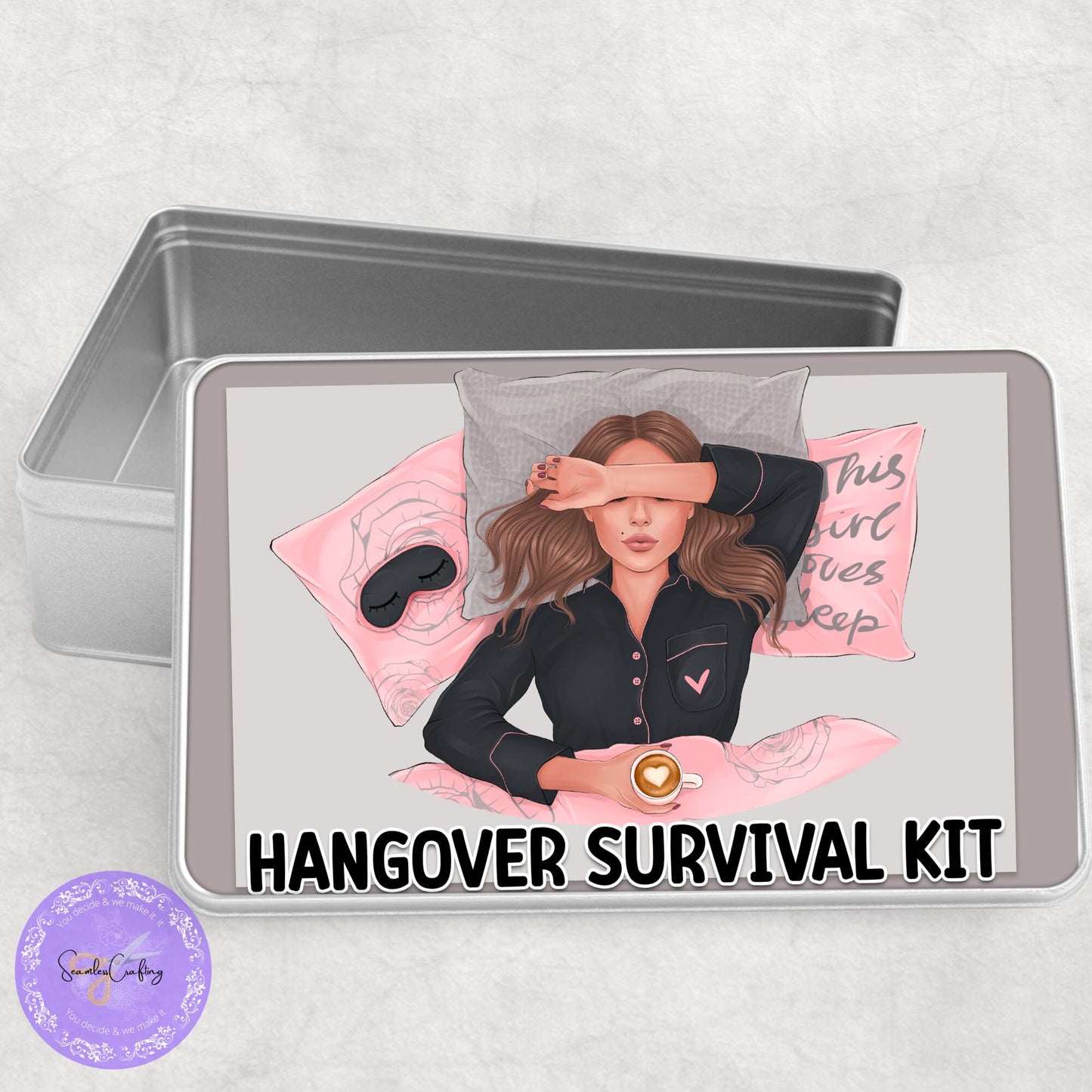 Personalised Hangover Tin, Recovery supply Storage, Novelty Metal Tin, Aluminium Tin, Morning After Tin, Survival Box, Keepsake Tin Gift