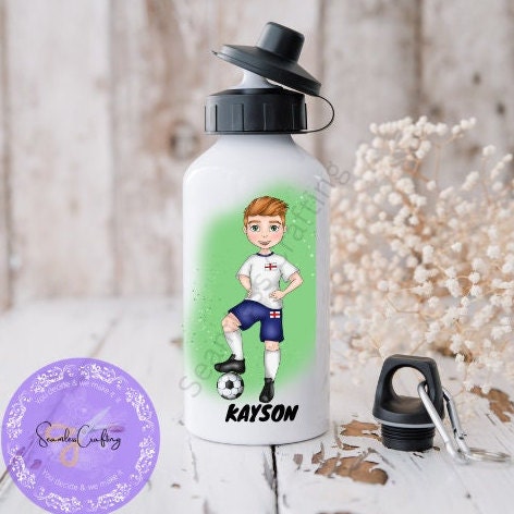Personalised Children's Sport Bottle/ Custom Kids Football Bottle/ Gift for Boys and Girls/ Football Gift/ Back to School,UK Football Team