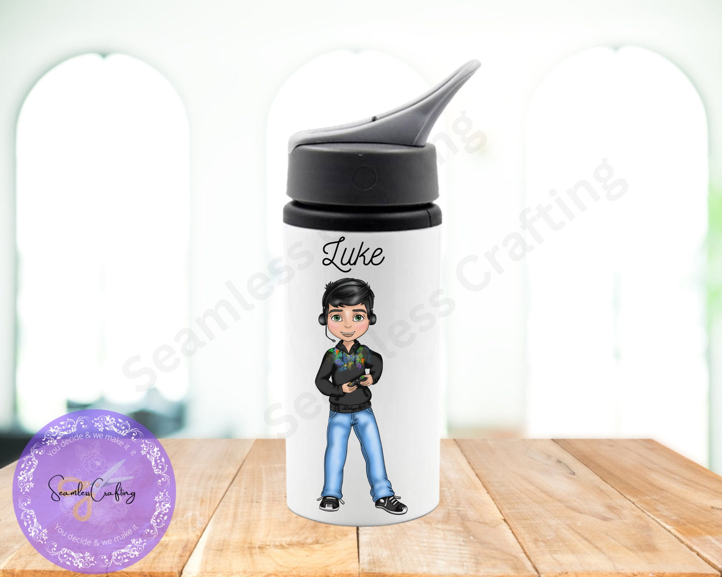 Personalised Gaming boy bottle, Teens Gifts, Xbox, Customised drinking water bottle for gamer, PS5, Gamer boy Gift