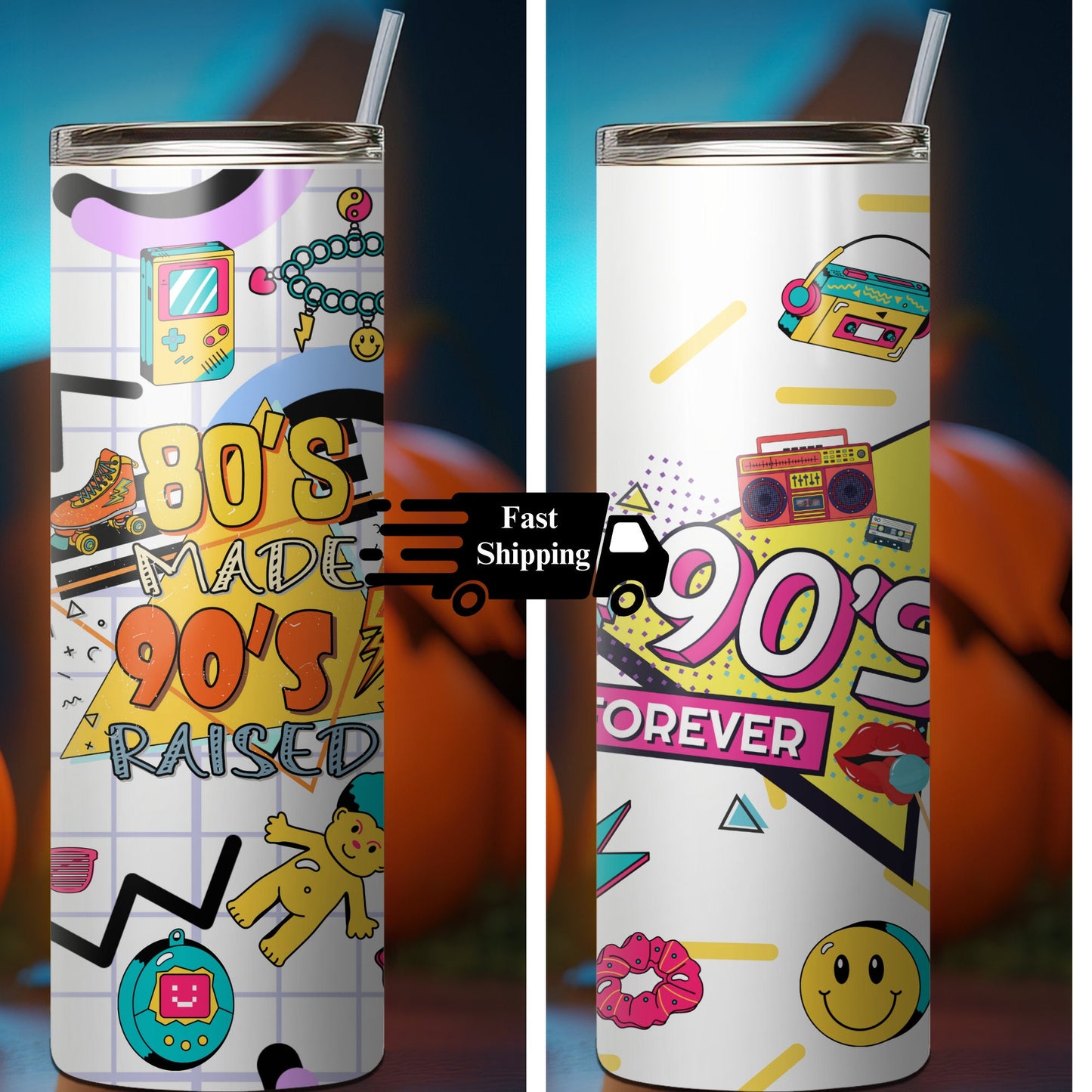 Personalised 90s & 80s throwback thermal tumbler, 20 oz 80s, 90s retro style, Hot or Cold drinks cup, 80s, 90s babies unique gifts