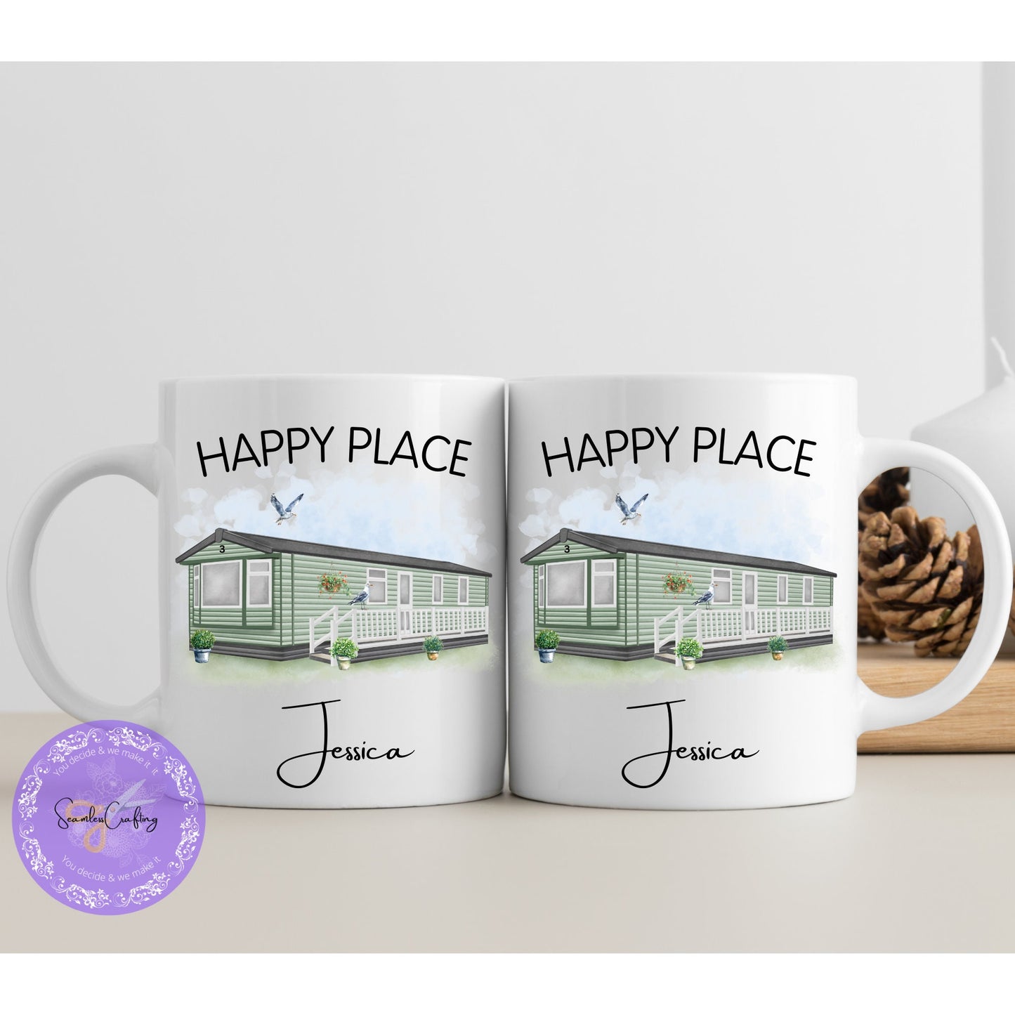 Personalised Static Caravan Ceramic mug gift, Custom any text & names,Campervan holiday gift, Static owners presents,New home coffee,tea cup