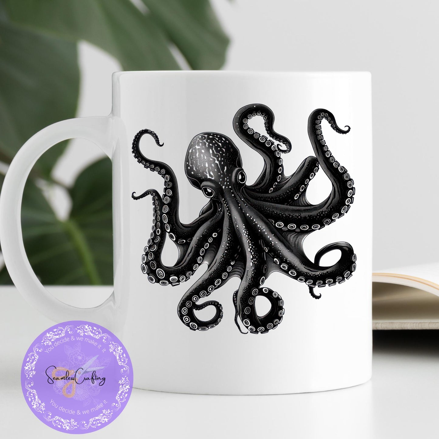 Custom-made Octopus Travel mug, Ceramic mug, Kraken Tentacle cup, Gift for him, Insulated mug, Coastal Reusable mug