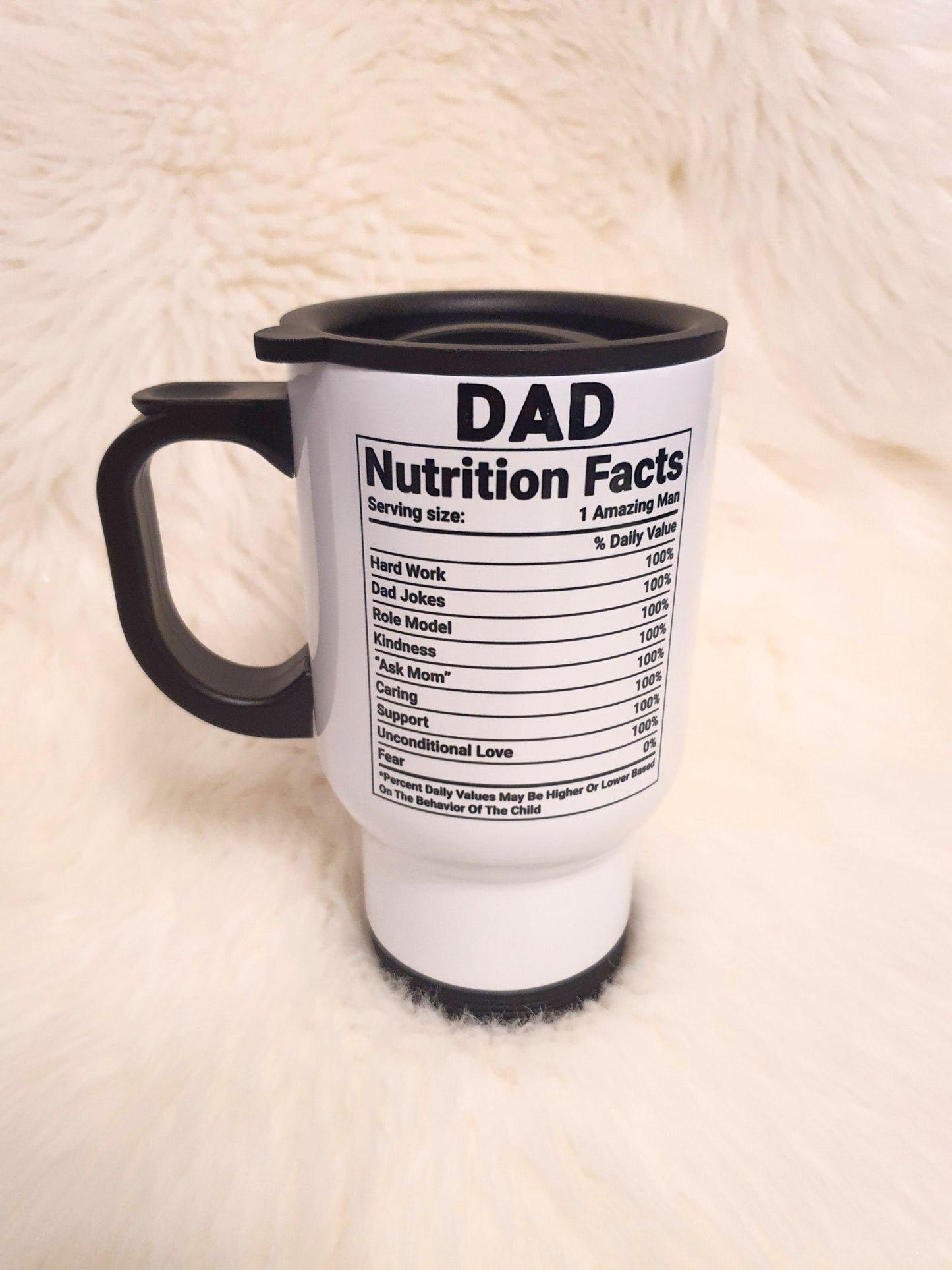 Personalised Dad Travel Mug,Father's Day Gift,Daddy Mug Gift, Gift For Him, Dad Nutrition Fact,Present For Dad,Pop Travel Mug,Dad Funny Mug