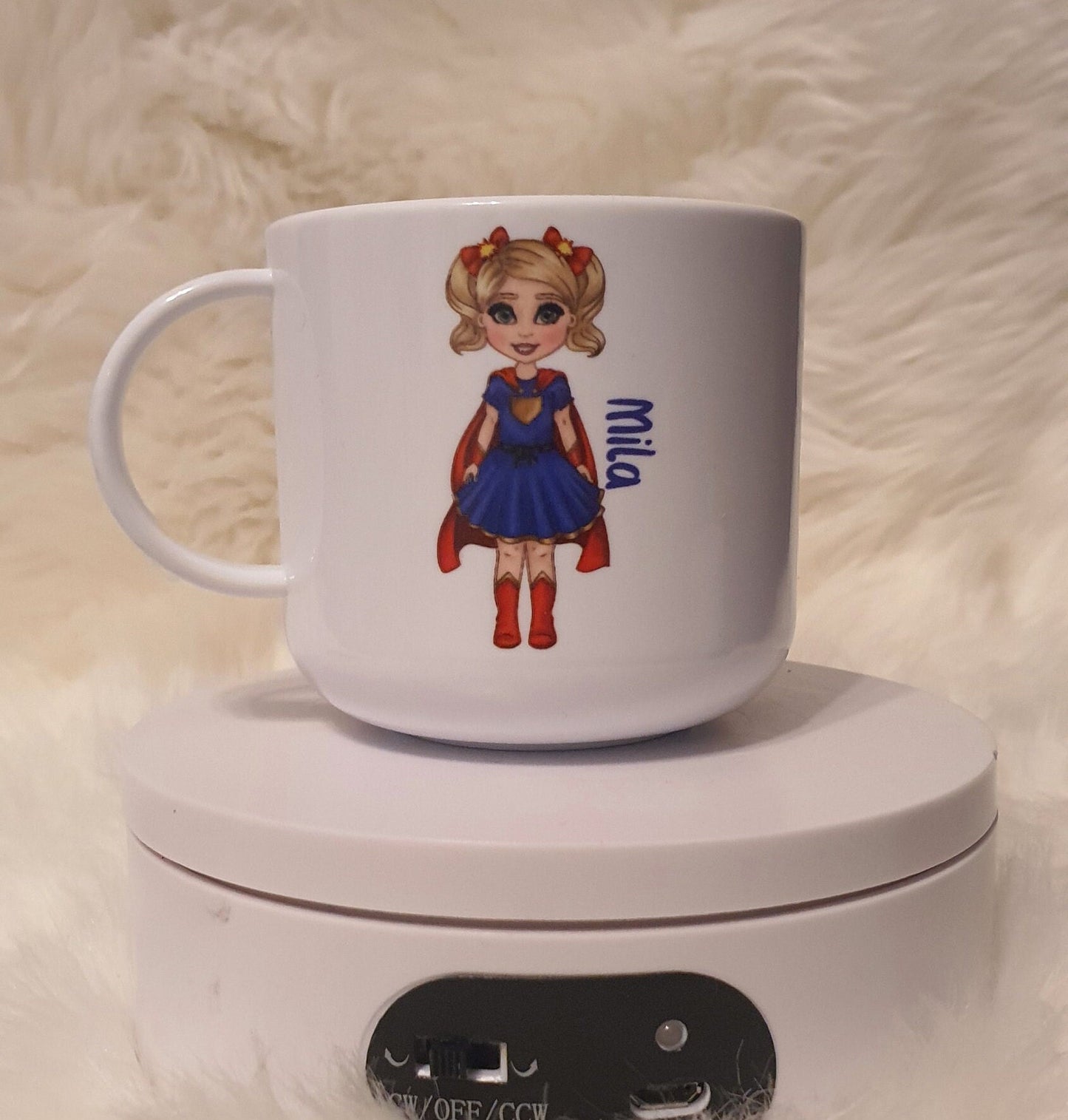 Personalised Child's Unbreakable Mug, Kids Plastic Mug, Super Hero Kids Cup, Gift For Birthday, Training Cup For Kids, Hot Chocolate Cup