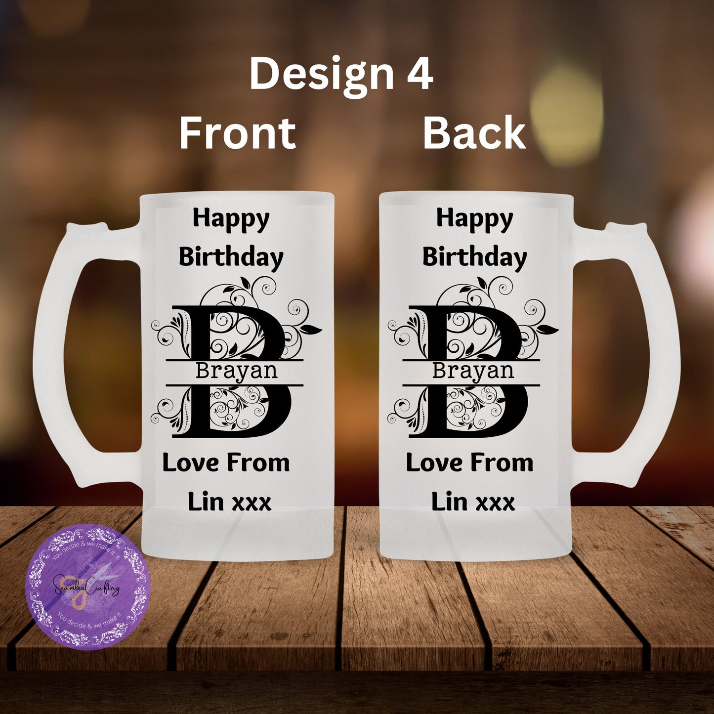 Personalised Beer Mug Tankard, Father's Day Gift, Beer mug Gift, Father's Day gifts from kids, Gift For Him, Custom Glass beer, custom glass