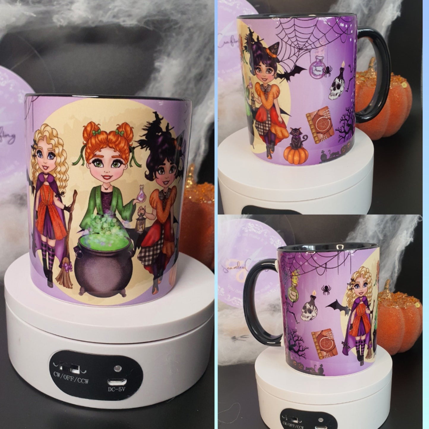 Personalised Witch Sisters mug, Custom Witches mug, Witches & Cauldron Mug, Halloween Witches Mug, Gift for her, witchy lover cup,