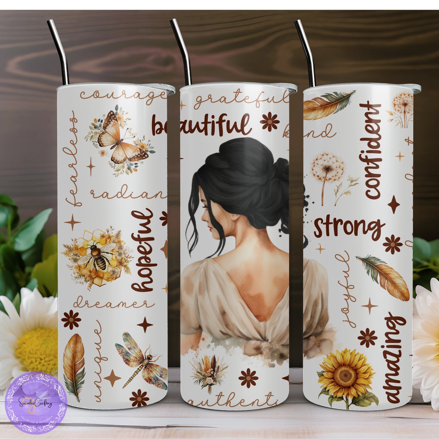 Inspirational Tumbler cup, Self-care, Gratitude, self-love, Different hair colours, Daily motivation, wellbeing tumbler, Mental Health
