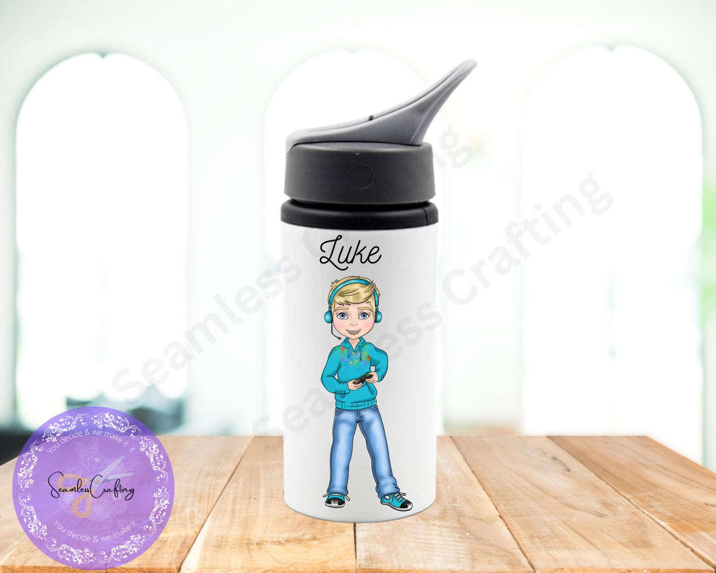 Personalised Gaming boy bottle, Teens Gifts, Xbox, Customised drinking water bottle for gamer, PS5, Gamer boy Gift