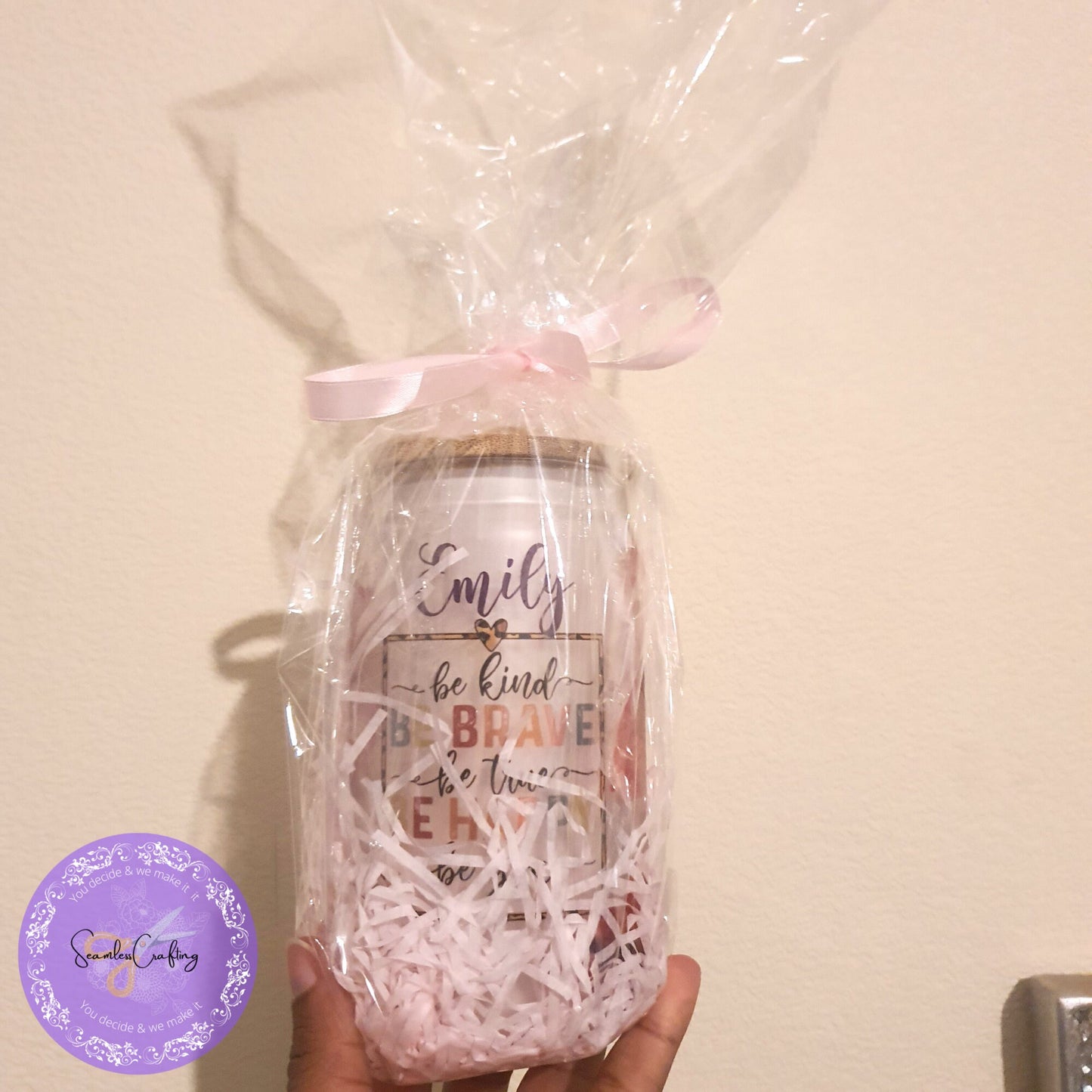 Personalised positive affirmation glass cup, Empowerment glass cup, Gift For Her, Iced coffee Cup, Self-love, Positive Wording, Be Kind