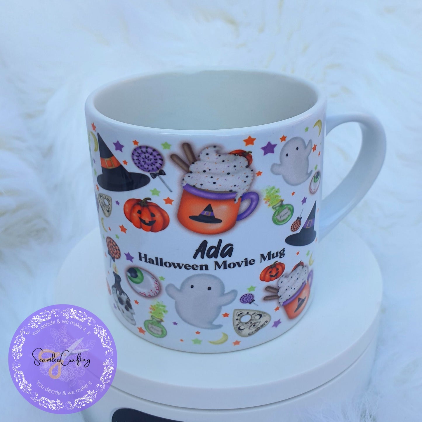 Personalised Halloween movie night mugs, Family movie night cups, Kids Halloween mugs, Family matching mugs, Kids 6oz ceramic mug