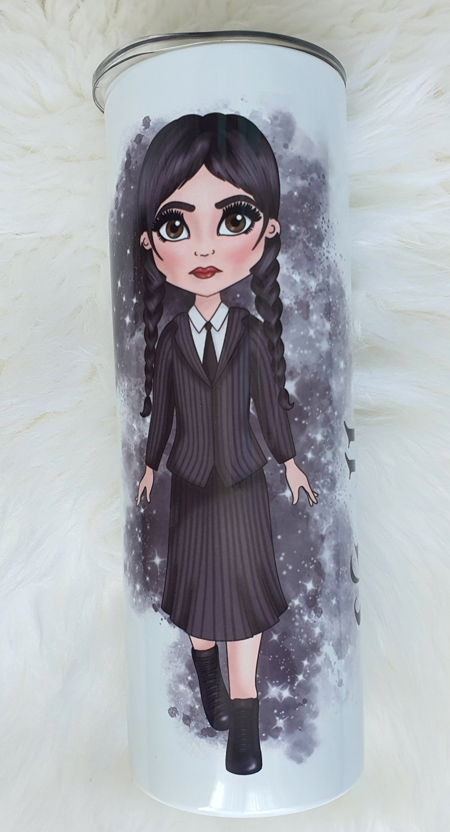 Personalised Wednesday Addams Isulated Skinny 20 oz Tumbler, Custom tumbler with straw & lid, gift for her, Inspired wednesday tumbler,