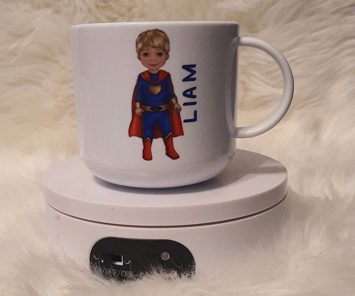 Personalised Child's Unbreakable Mug, Kids Plastic Mug, Super Hero Kids Cup, Gift For Birthday, Training Cup For Kids, Hot Chocolate Cup