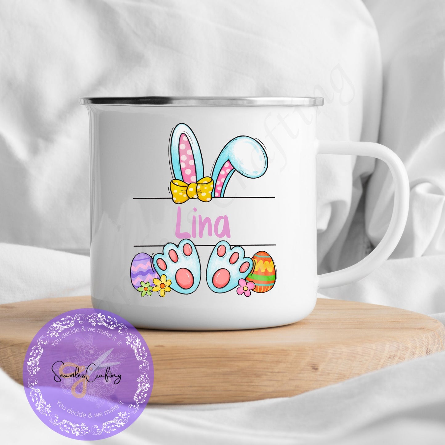 Personalised Easter mug Monogram for kids, Sweet Filler, Easter Bunny mug for boys & girls, Mini Easter Mug, Easter Bunny Rabbit Cup