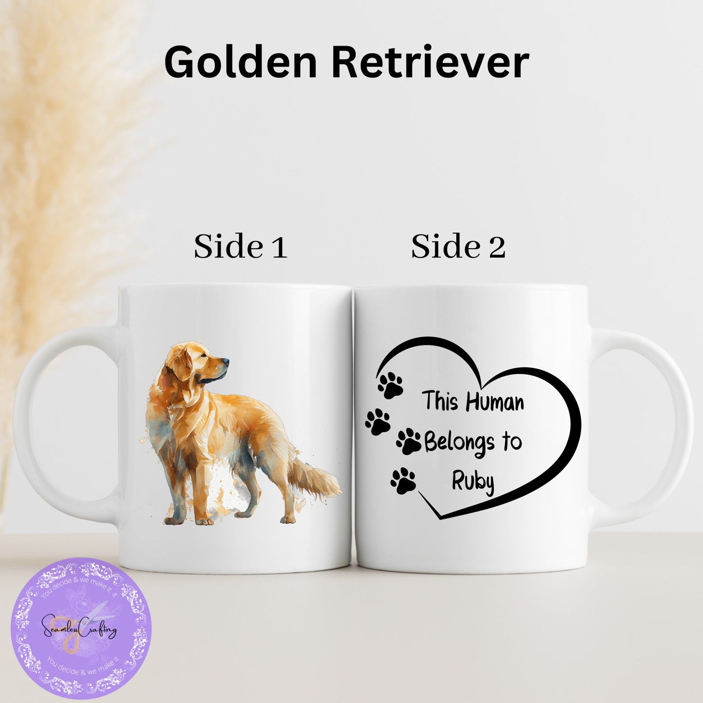 Peronalised common dog breed mug, Gift For dog owner, Custom Dog Mug, Watercolour Dog Mug, Pet Mug, Funny qoute, Silly Dog qoute cup,