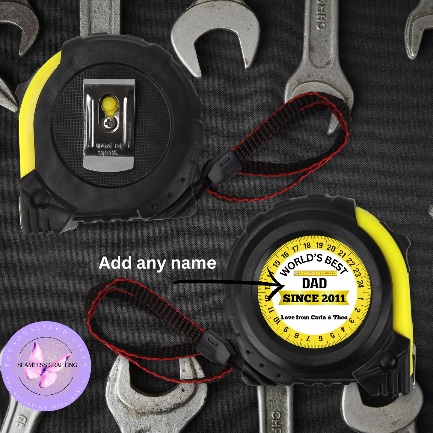 Personalised Tape Measure Gift for Dad | Custom DIY Builder Gift