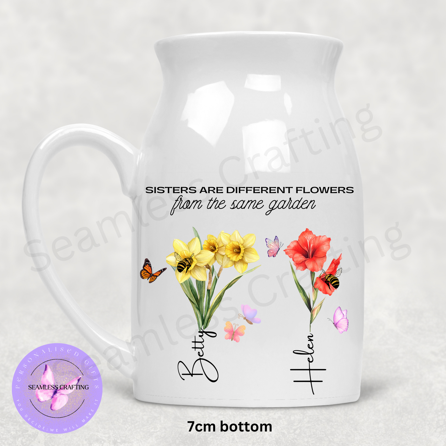 Personalised flower Jugs
