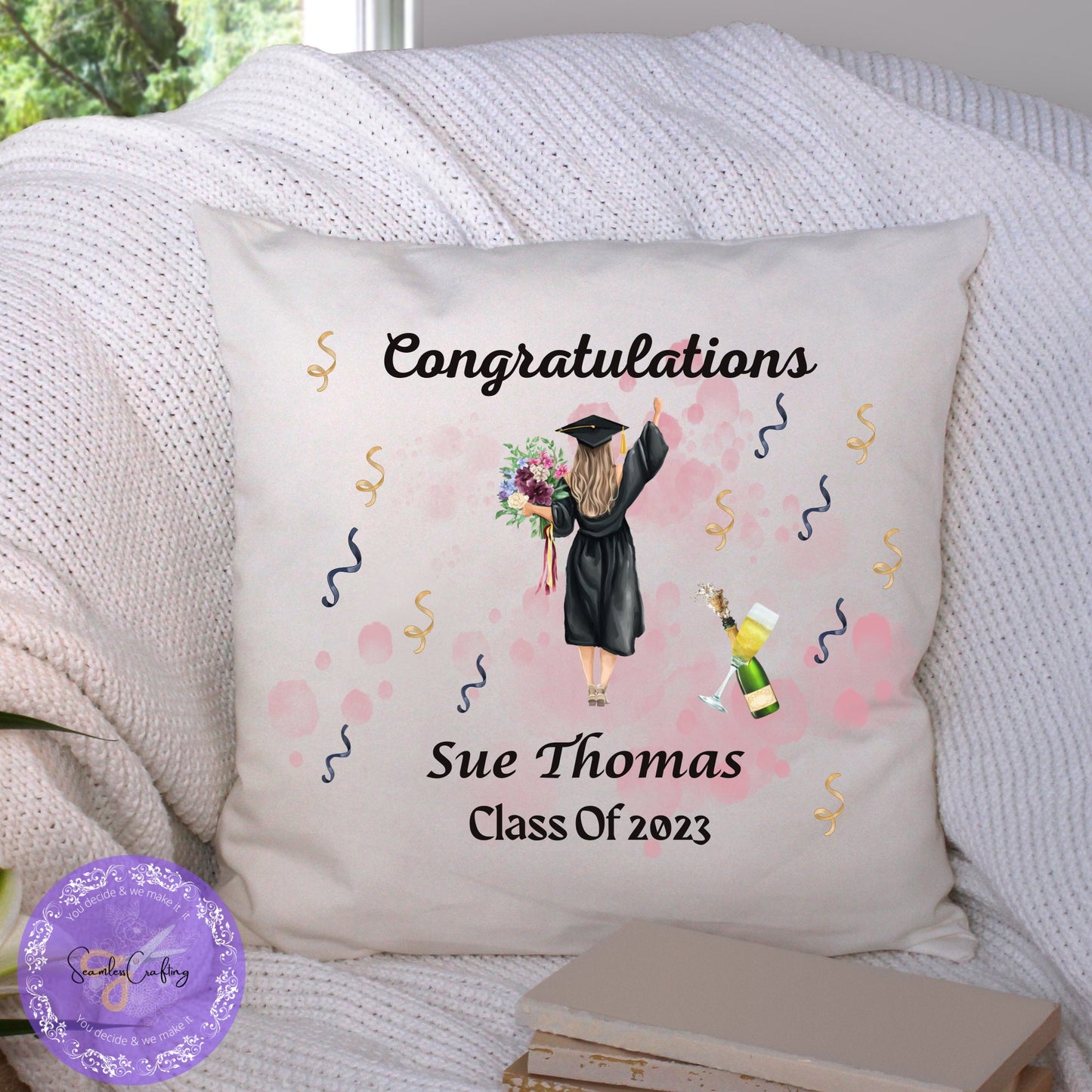 Personalized Graduation Cushion Gift, Gift For Graduation, Student Graduation Character Gift, University Graduate Gift