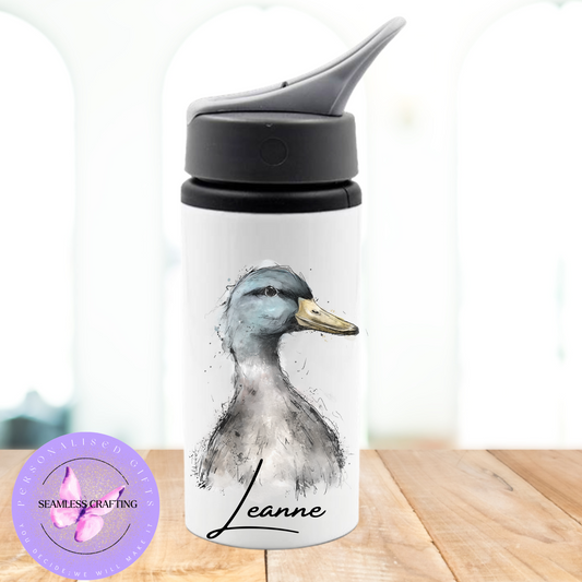Personalised Watercolour Tumbler, Ceramic Mug & Water Bottle – Custom Name Gifts for Duck Lovers & Bird Watchers