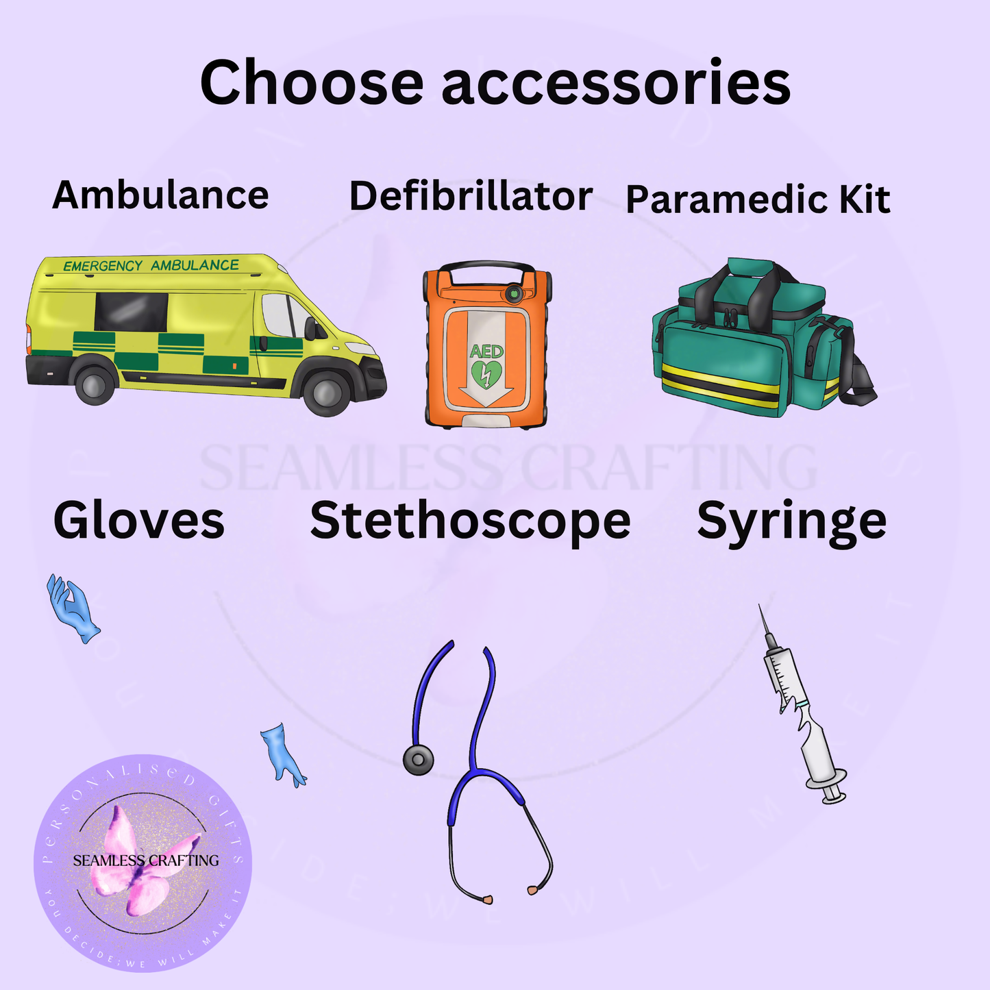 choose accessories ambulance defibrillator stethoscope medical kit personalised paramedic bag options