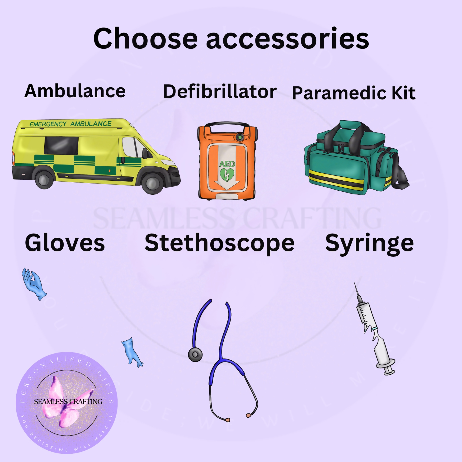 choose accessories ambulance defibrillator stethoscope medical kit personalised paramedic bag options