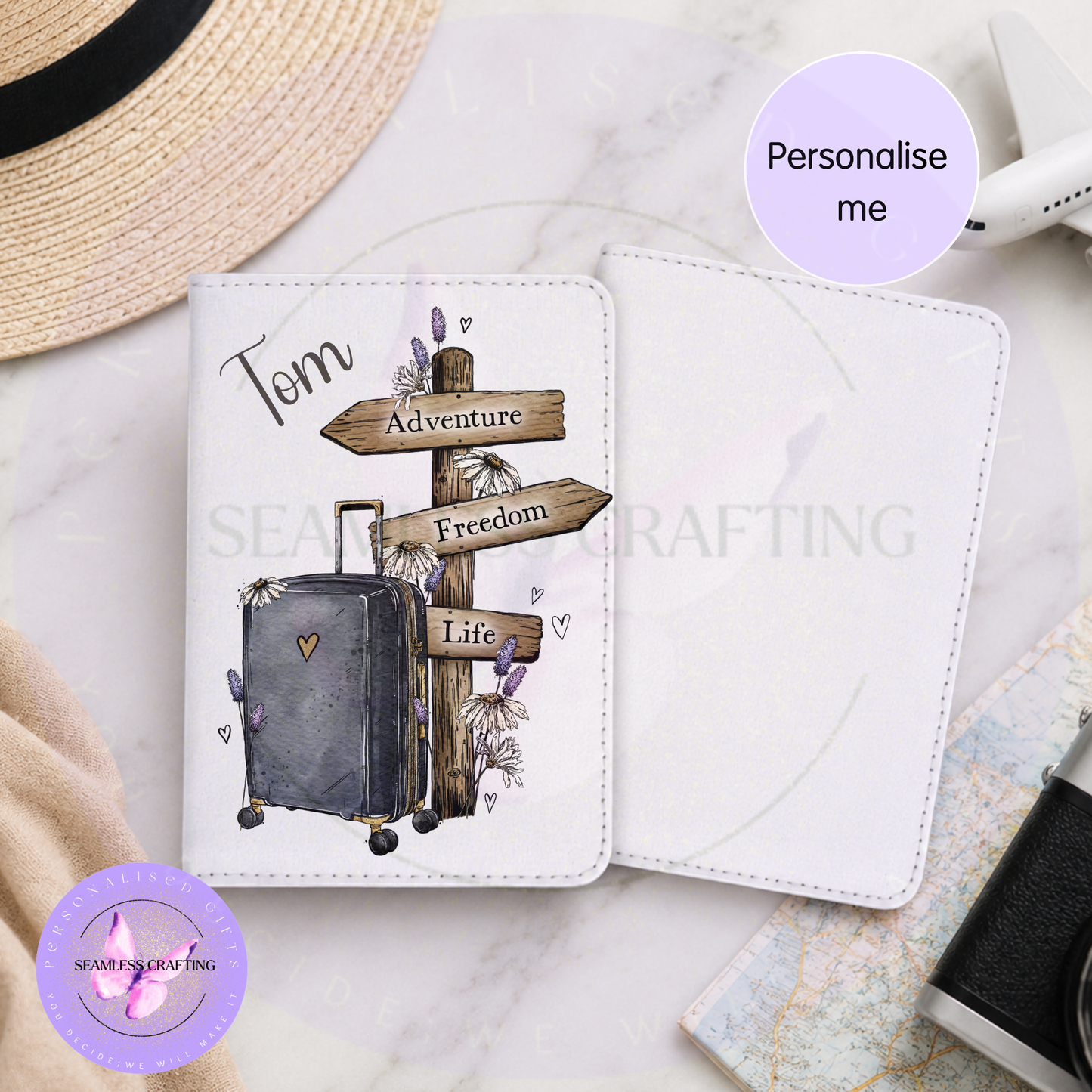 Personalised Passport Holder & Luggage Tag Set – Custom Travel Gift