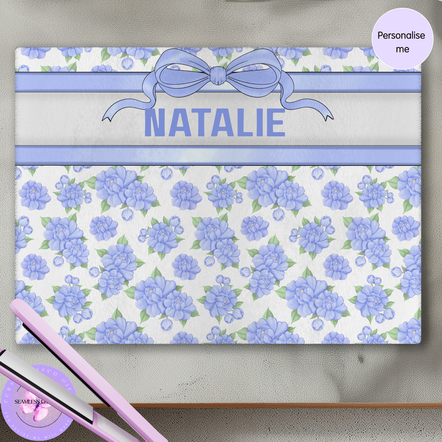 personalised floral heat protection mat glass