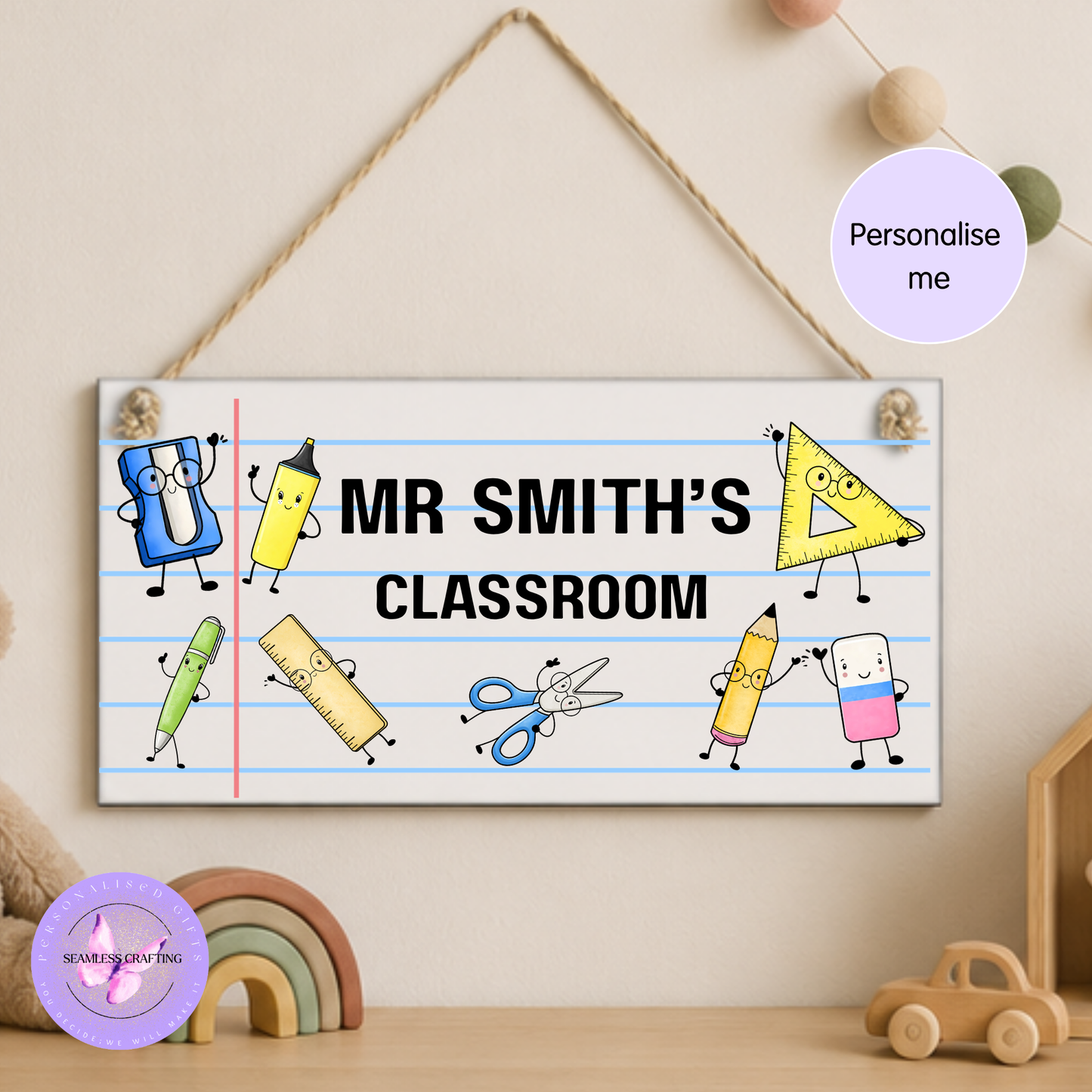 Personalised Teacher Classroom Sign | Custom MDF Door Plaque