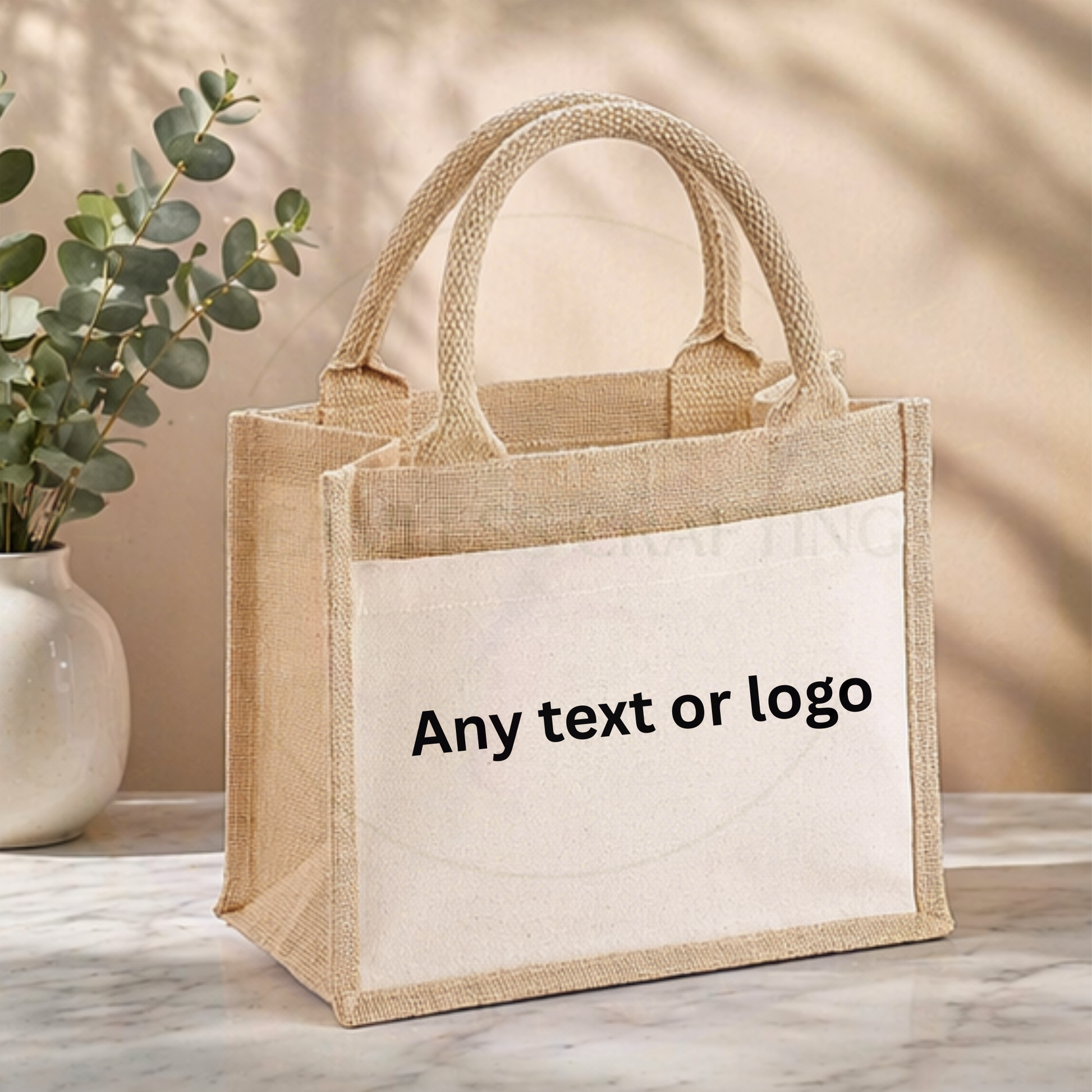personalised jute bag custom logo eco tote bag uk