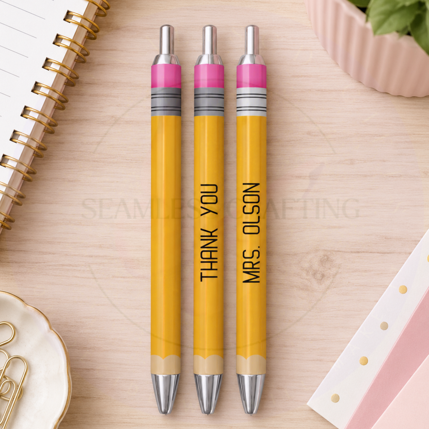 Personalised pencil pen printed with sublimation for classroom staff