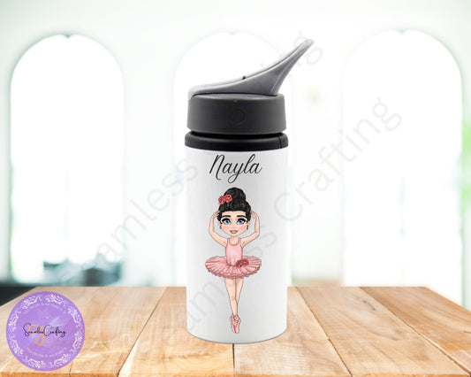 Personalised Ballerina girls bottle, Customised Ballerina water bottle, Gift for Ballerina lover with free drawstring bag limited